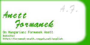 anett formanek business card